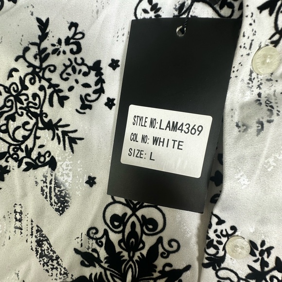 Lamasini Shirt Mens L Embellished Western Hispanic Streetwear Long Sleeve Velvet - Picture 12 of 16